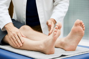 patient with a doctor trying to reverse neuropathy