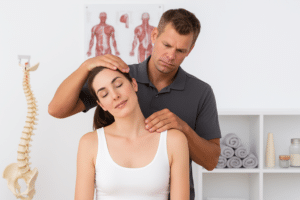 patient with a chiropractor