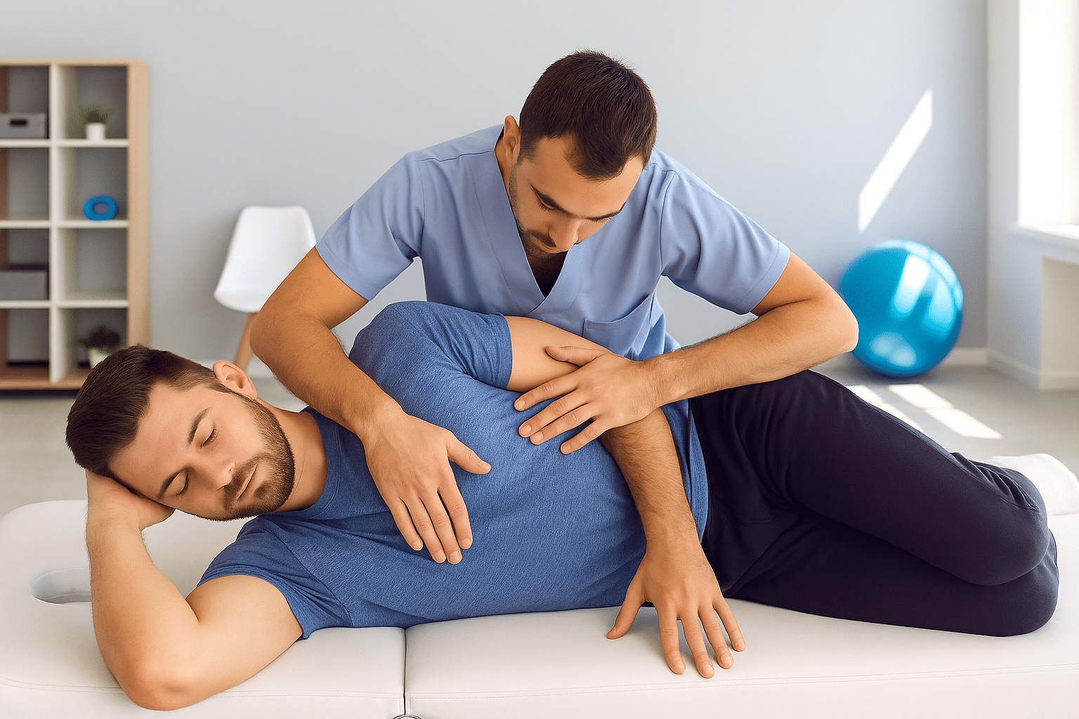 Chiropractor adjusting patient on a regular basis.
