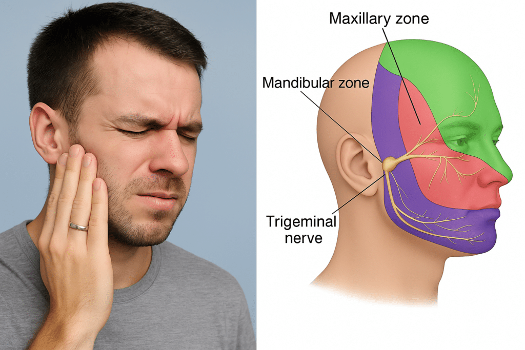 trigeminal neuropathy causing pain in the ear