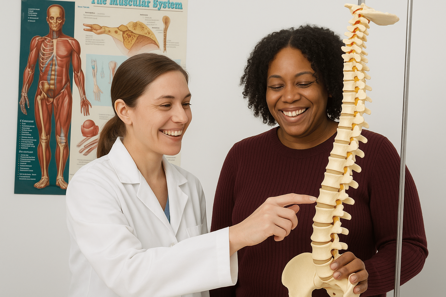 person explaining about are chiropractors doctors to a patient.
