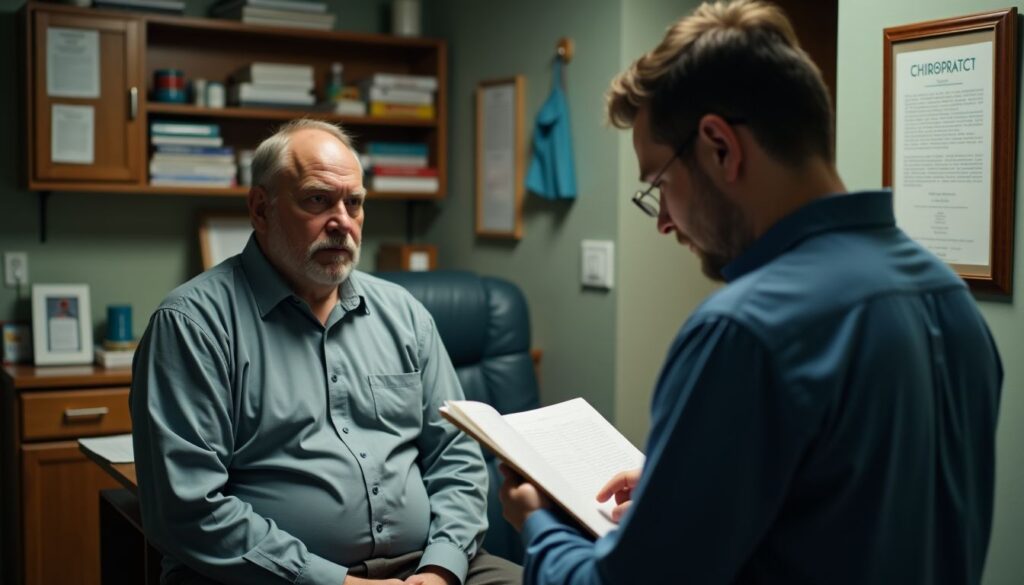 chiropractor with patient